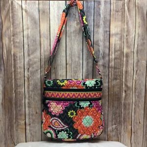 Vera Bradley Triple Zip Hipster Floral Crossbody